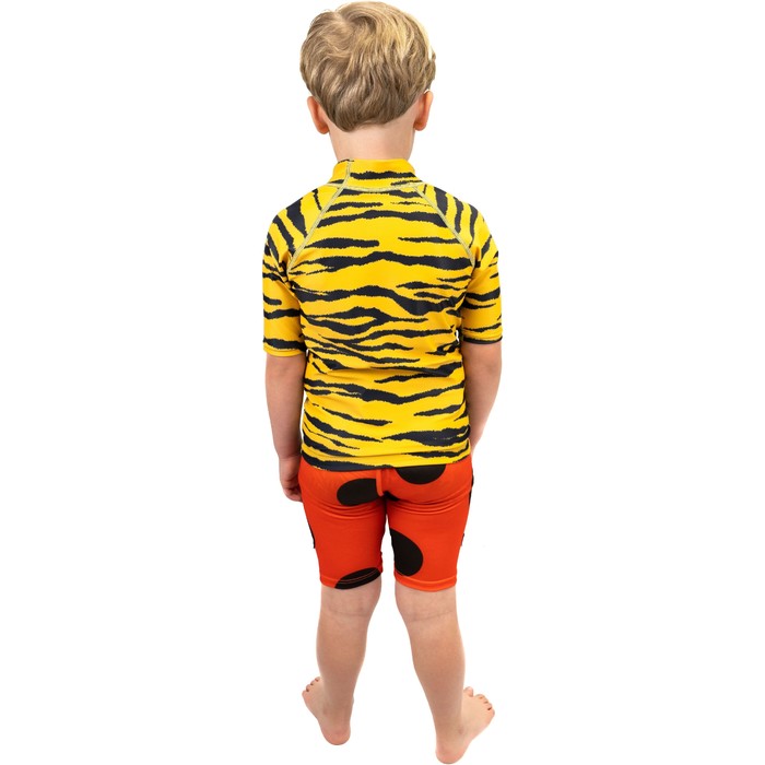 2021 Saltskin Junior Short Sleeve Rash Vest STSKNTGR04 - Tiger